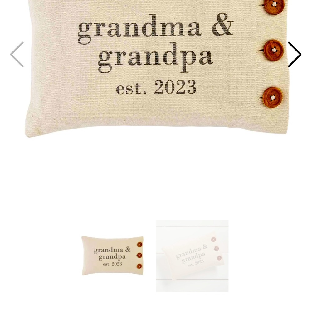 Mud Pie 8”x12” Grandma & Grandpa pillow